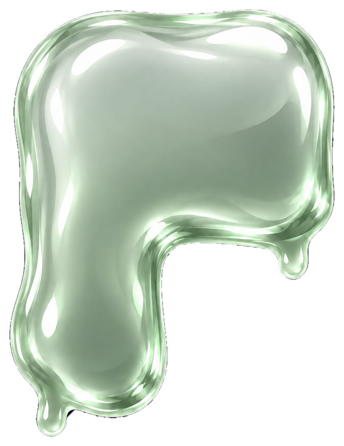 Glossy pale-green Liquid Pons character